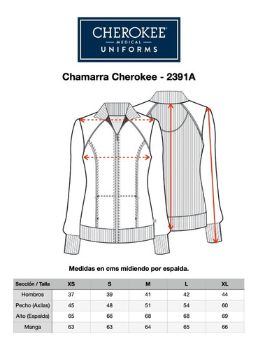 Cherokee 2391a Chamarra Médica Infinity Antibacterial Mujer