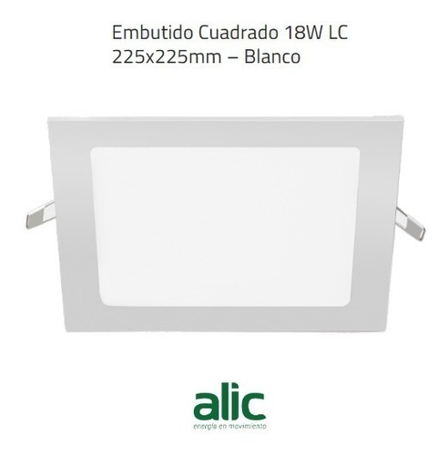 Luminaria A Led Cuadrada De Embutir 18w Blanco Alic