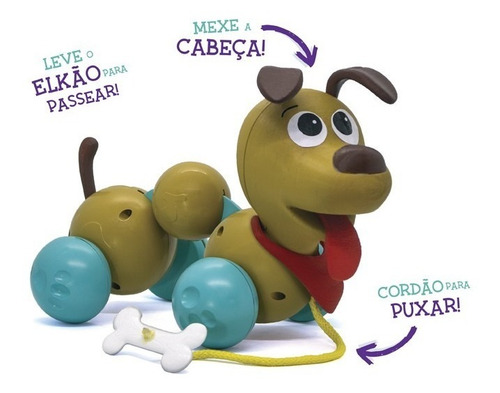 Boneco Cachorro Elkão Quer Passear Primeira Infância Elka
