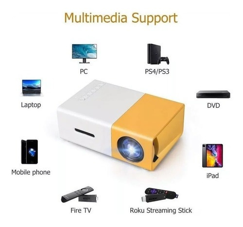 Proyector mini Genérica General 800lm cyber yellow 127V