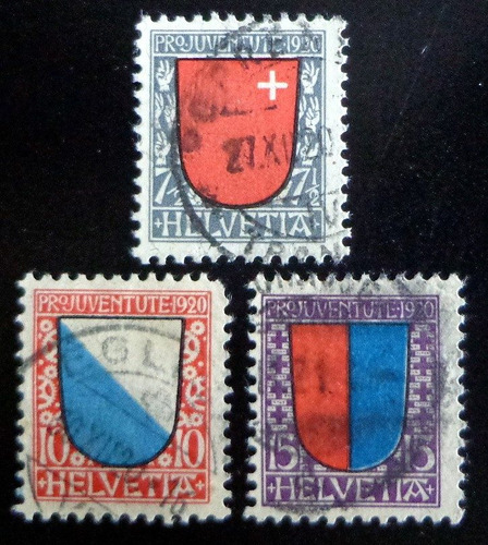 Suiza, Serie Yv. 176-78 Pro Juventud 1920 Usada L7771