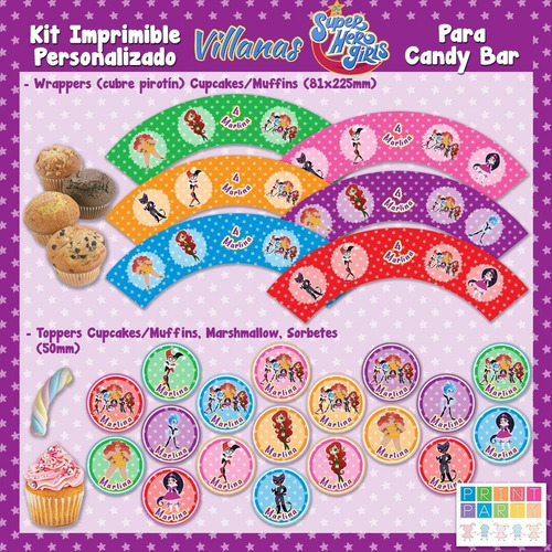 Villanas Dc Super Hero Girls Kit Imprimible Personalizado Cb