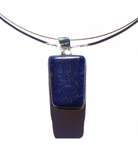 Dije De Piedra Lapislazuli Engarzada En Plata 925