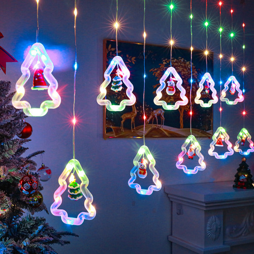 Cortina De Luces Led Decorativas Colgantes 3d De Navidad Luces Color