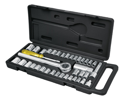 43 Herramientas 1/4¨ Y 3/8¨ Para Mecánico Dados Y Pinzas 6¨.