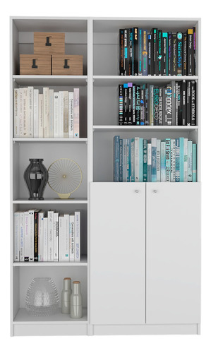 Combo Blanco Dos Bibliotecas Con Puerta Bibliotecas Home Eco