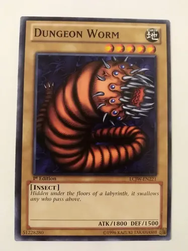 dungeon worm yugioh card YU-GI-OH! - (LCJW-EN221) - Legendary Collection 4: Joey's World - 1st Edition Dungeon Worm - Common Lcjw