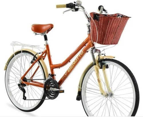 Bicicleta Moorea Aluminio Fs R26 21v Dama Terracota Benotto