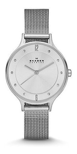 Reloj De Malla De Acero Inoxidable Anita, Plata Ajbah