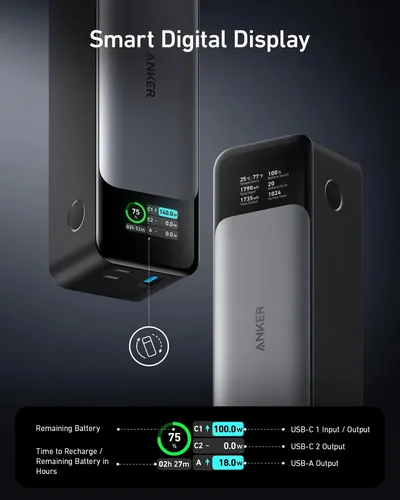 Power Bank Anker 737 Powercore 24000mah Pd 140w Bateria Port