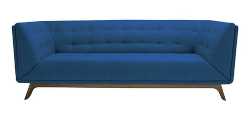 Sofá Temak 260cm Veludo Azul - Gran Belo Decor