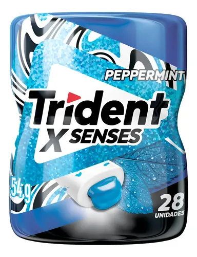 Pote Chiclete Trident Hortelã Peppermint X Senses 54g C/28u