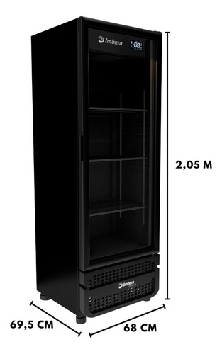 Cervejeira Vertical 569l Porta De Vidro All Black Led Imbera Cor Preto