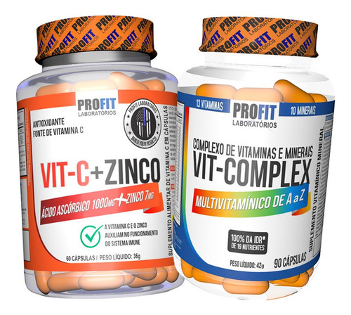 Vitamina C Vit C 1000mg C Zinco + Multivitaminico - Profit Sabor Sem Sabor