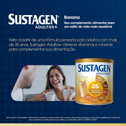 Complemento Alimentar Adultos+ Sabor Banana 400g Sustagen