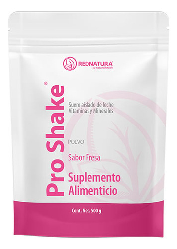 Rednatura Pro Shake Malteada Alta En Proteína 500g Sabor Fresa