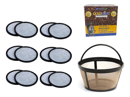 Filtro De Café Reutilizable Goldtone Brand De 8 A 12 Tazas E