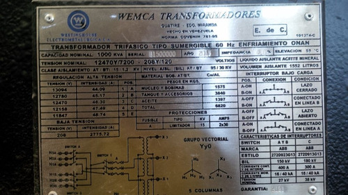 Transformador Sub Estacion 300kva A 2500kva Entrega