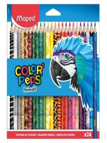 Lápices De Colores Maped Color Peps Animals X 24 Colores Edu