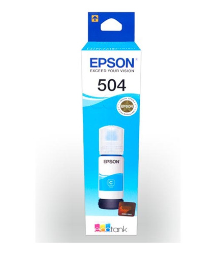 Tinta Epson T504 Cyan Botella