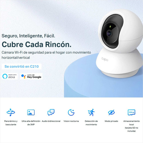 Cámara Robótica Día/noche Alarma 3mp Audio Tp-link Tapo C210