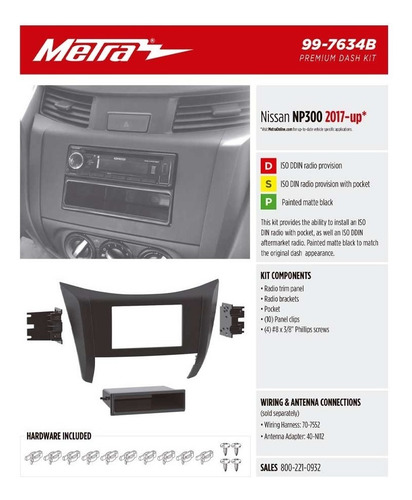 Imagen 4 de 5 de Frente P/ Estéreo 1 Y 2 Din Nissan Np300 2017 A 2020 997634b