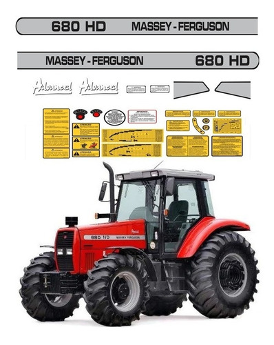 Decalque Trator Massey Ferguson 680 Hd Mf680hd