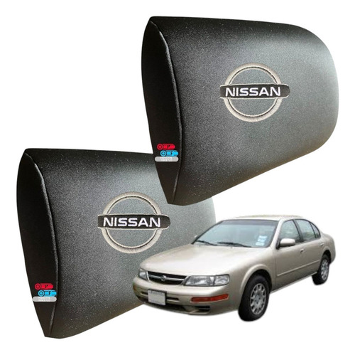 Cojin Ergonómico De Auto 2pz Logo Nissan Maxima 1999 Negro