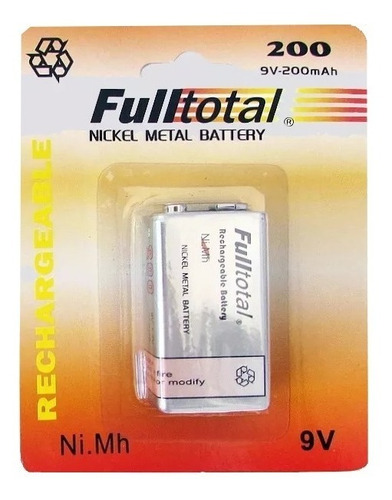 Bateria Recargable 9v Fulltotal 200mah 