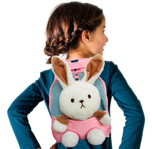 Mochila Infantil Para Preescolar Niños Pequeños, Mochila De Conejo Peluche Desmontable Diseño Encantador, Resistente, Cómoda, Espaciosa Para Juguetes