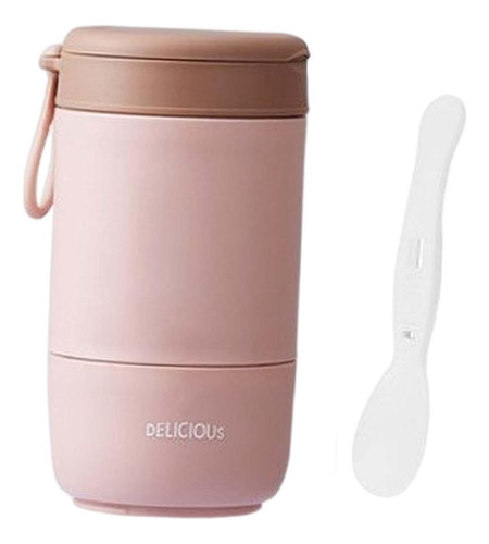 Contenedor De Almuerzo Termo Tarro De Comida Acero Rosado