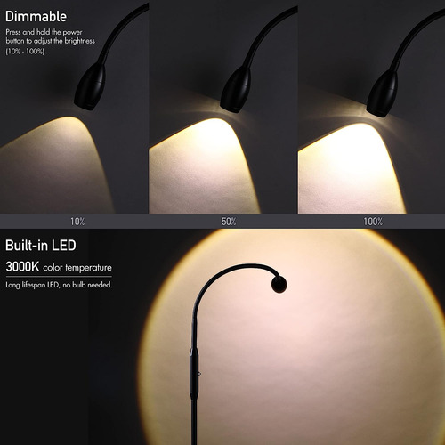 Lámpara De Pie De Haz Led Ajustable Foco Regulable