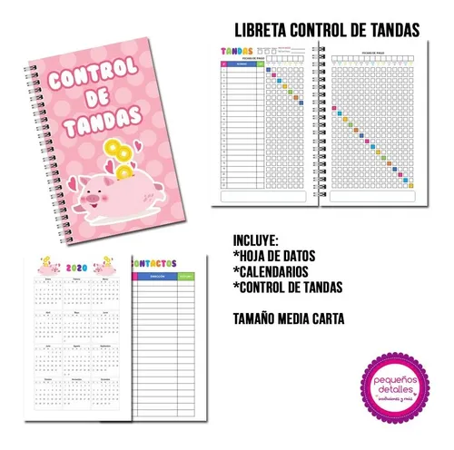 Libreta Control De Tandas Imprimible Digital