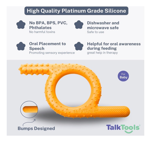 Talktools Mordedero Baby Chewy Sensorial Motor Oral/ Mordida Naranja Naranja