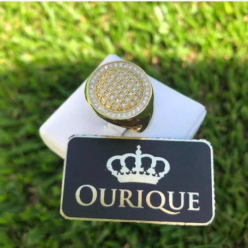 Anel  Personalizado Ouro 18k 750 Com Diamantes Luxo