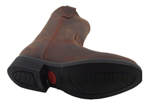 Imagen 3 de 5 de Bota Establo Dama Rooper Casual Piel Con Tacón Café Crazy