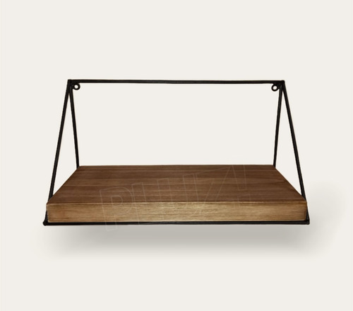 Estante Industrial Vintage 40cm Madera Y Hierro Negro