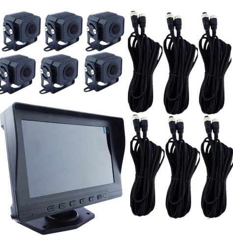 Kit Cámara 6 + Pantalla 10 Pulgadas +cable Camión Bus 12-24v