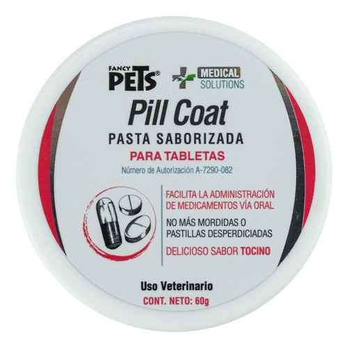 Pill Coat 60 Gr Pasta Sabor Tocino Para Dar Tabletas Perros