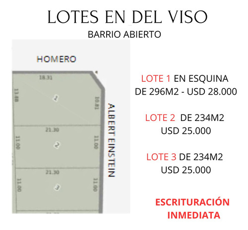 Excelente Lote Parquizado De 234 M2 Del Viso C/ Escritura