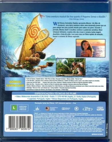 Blu-ray Disney Moana Um Mar De Aventuras - Original Lacrado