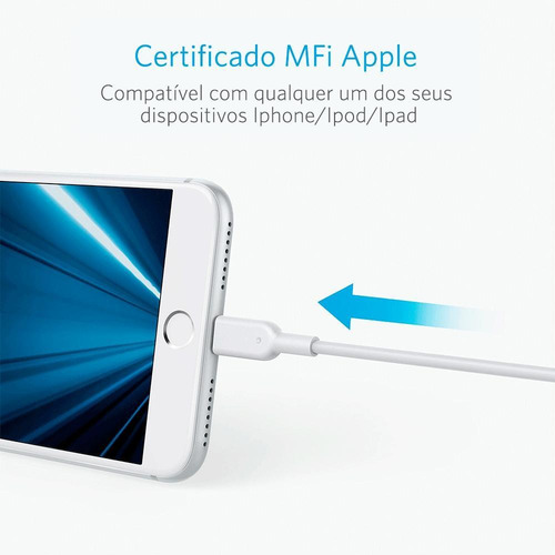 Imagem 2 de 6 de Cabo Powerline Ii iPhone E iPad 1.8 M Anker - Branco