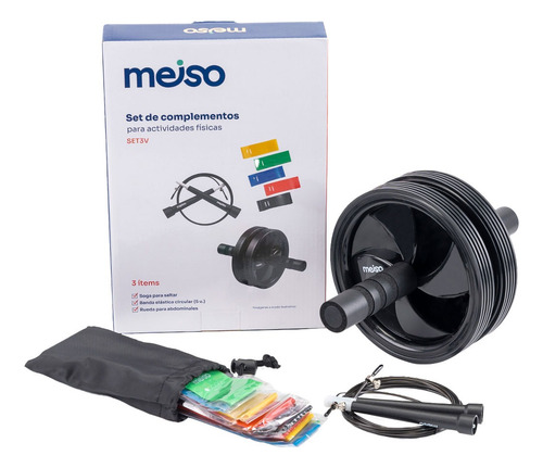 Set De Complementos + Bandas En Forma De Ocho Látex Meiso Negro