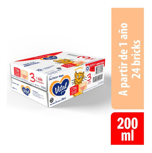 Leche Vital Nutriplus 3 Brick 200ml X24 Unidades