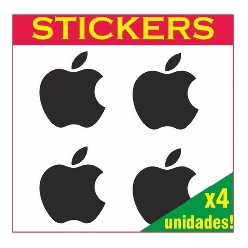 Calco Manzana Logo Apple 5 Cm X 4 Un Plotter Vinilo Sticker