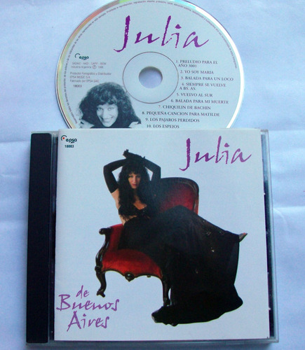 Julia Zenko - Julia De Buenos Aires / Piazzolla Cd 1998 Ex