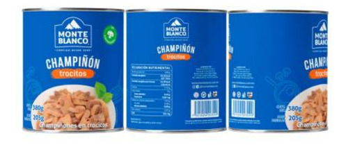 Champiñones Monte Blanco Trocitos En Lata 380 G - 12 Latas