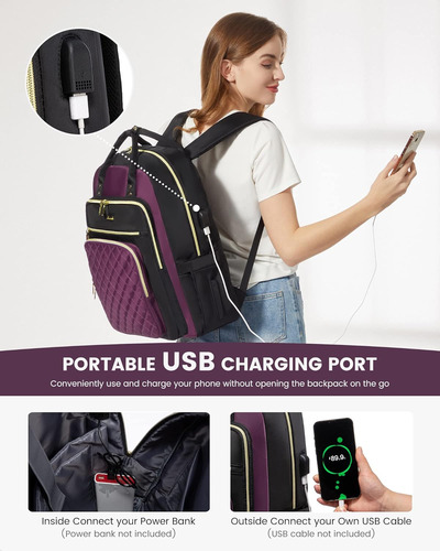 Mochila Para Computadora Portátil Para Mujer, Mochila Para T
