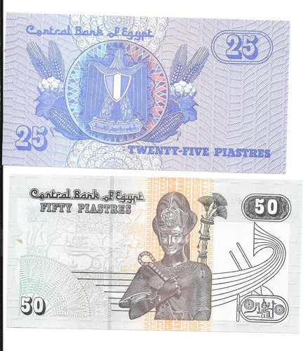 Liquido Lote De 2 Billetes De Egipto. Unc (Usado)