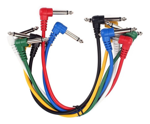 6 Cables Cortos Para Pedal Efectos Guitarra Eléctrica